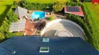 Vogelperspektive hinterer Gartenbereich - Hochwertiges, ansprechendes Ein-/ Zweifamilienhaus mit PV- und Solaranlage in Dornum- Schwittersum!